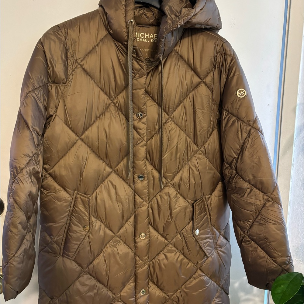 Michael Kors Quilted Brown Coat